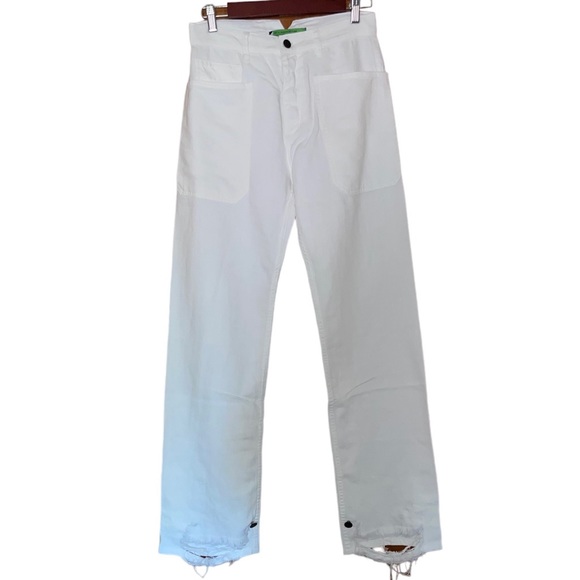 NWT Sandrine Rose x Free People Wide Cargo Pant in White - Picture 4 of 12